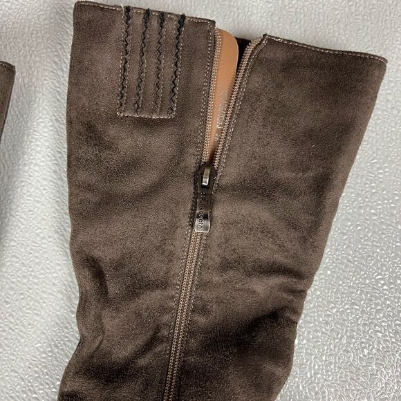 J & Elizabeth Brown Suede Short Heels Boots Size 6 New In Box - Picture 9 of 12